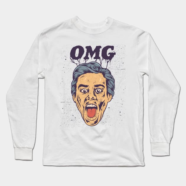 The Man Screaming OMG Long Sleeve T-Shirt by haloakuadit
